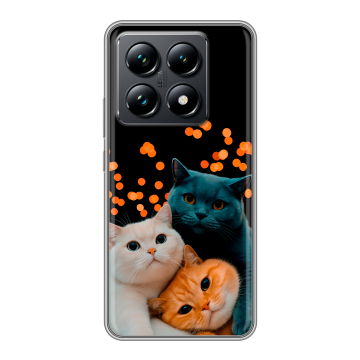 Силиконовый чехол на Xiaomi 14T Pro с принтом Кошки Силиконовый чехол на Xiaomi 14T Pro с принтом Кошки