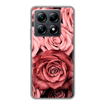 Силиконовый чехол на Xiaomi 14T Pro с принтом Цветы розы Силиконовый чехол на Xiaomi 14T Pro с принтом Цветы розы