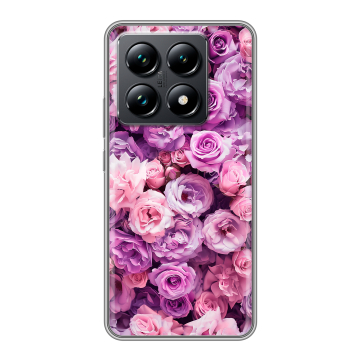 Силиконовый чехол на Xiaomi 14T Pro с принтом лавандовые розы