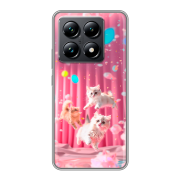 Силиконовый чехол на Xiaomi 14T Pro с принтом милые котики