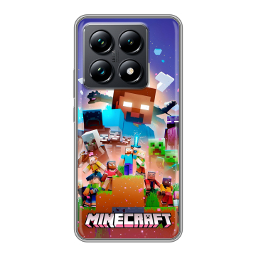 Силиконовый чехол на Xiaomi 14T Pro с принтом Майнкрафт Minecraft Силиконовый чехол на Xiaomi 14T Pro с принтом Майнкрафт Minecraft