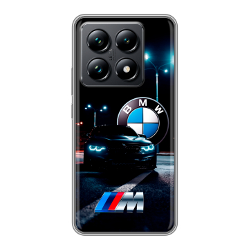 Силиконовый чехол на Xiaomi 14T Pro с принтом БМВ BMW Силиконовый чехол на Xiaomi 14T Pro с принтом БМВ BMW