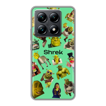 Силиконовый чехол на Xiaomi 14T Pro с принтом Шрек Shrek