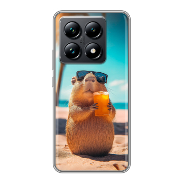 Силиконовый чехол на Xiaomi 14T Pro с принтом Капибара