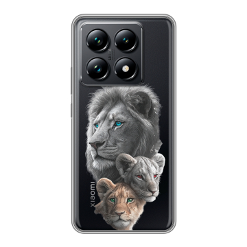 Силиконовый чехол на Xiaomi 14T Pro с принтом Львы