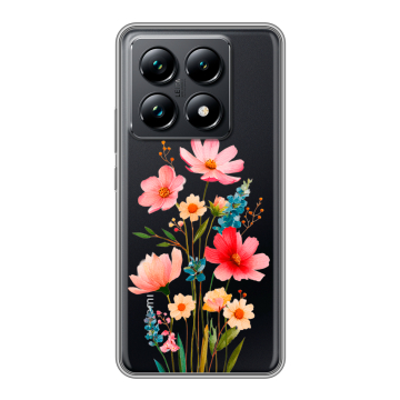 Силиконовый чехол на Xiaomi 14T Pro с принтом Цветы