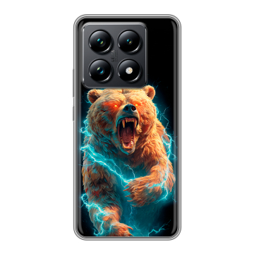 Силиконовый чехол на Xiaomi 14T Pro с принтом Медведь