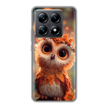 Силиконовый чехол на Xiaomi 14T Pro с принтом Милая сова Силиконовый чехол на Xiaomi 14T Pro с принтом Милая сова