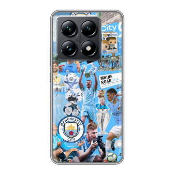 Силиконовый чехол на Xiaomi 14T Pro с принтом Man City Манчестер Сити Силиконовый чехол на Xiaomi 14T Pro с принтом Man City Манчестер Сити