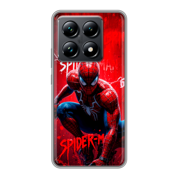 Силиконовый чехол на Xiaomi 14T Pro с принтом Spiderman Человек паук Силиконовый чехол на Xiaomi 14T Pro с принтом Spiderman Человек паук