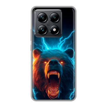 Силиконовый чехол на Xiaomi 14T Pro с принтом Медведь Силиконовый чехол на Xiaomi 14T Pro с принтом Медведь