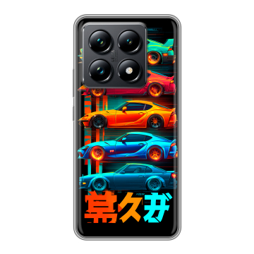 Силиконовый чехол на Xiaomi 14T Pro с принтом машины тачки Силиконовый чехол на Xiaomi 14T Pro с принтом машины тачки