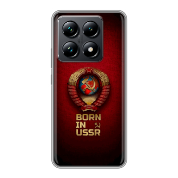 Силиконовый чехол на Xiaomi 14T Pro с принтом Флаг Герб СССР Силиконовый чехол на Xiaomi 14T Pro с принтом Флаг Герб СССР