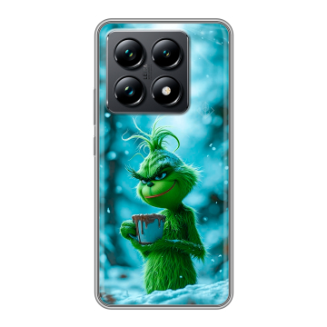 Силиконовый чехол на Xiaomi 14T Pro с принтом Новый год гринч