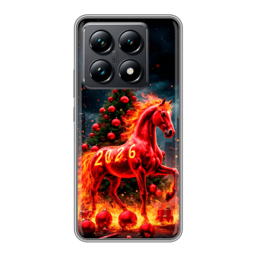 Силиконовый чехол на Xiaomi 14T Pro с принтом Новый год