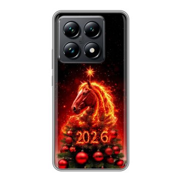 Силиконовый чехол на Xiaomi 14T Pro с принтом Новый год