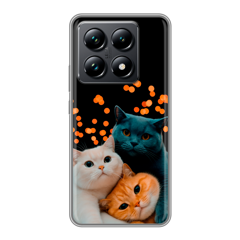 Силиконовый чехол на Xiaomi 14T Pro с принтом Кошки Силиконовый чехол на Xiaomi 14T Pro с принтом Кошки