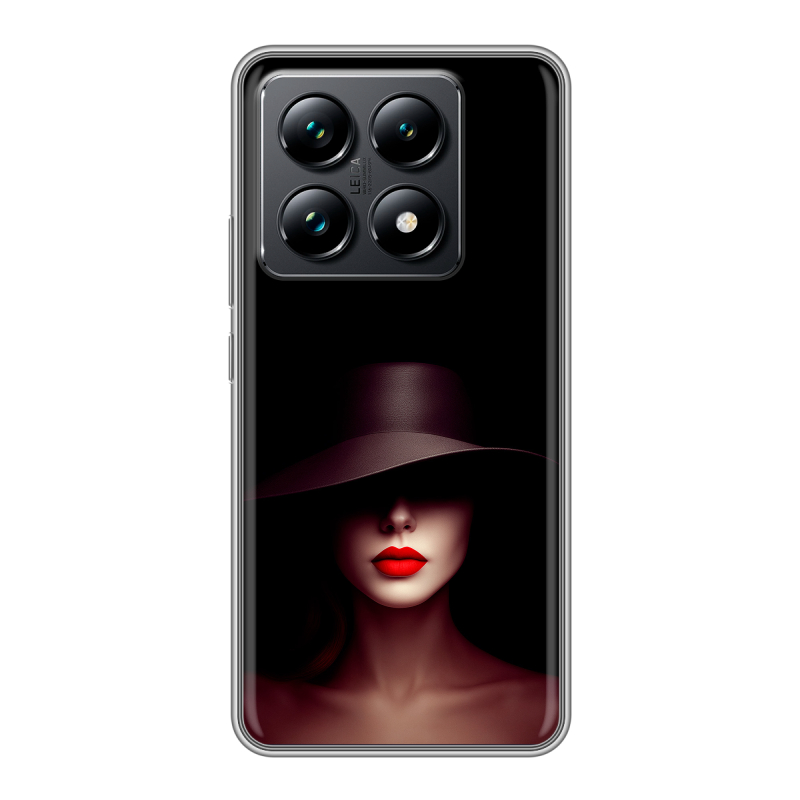 Силиконовый чехол на Xiaomi 14T Pro с принтом Девушка в шляпе Силиконовый чехол на Xiaomi 14T Pro с принтом Девушка в шляпе