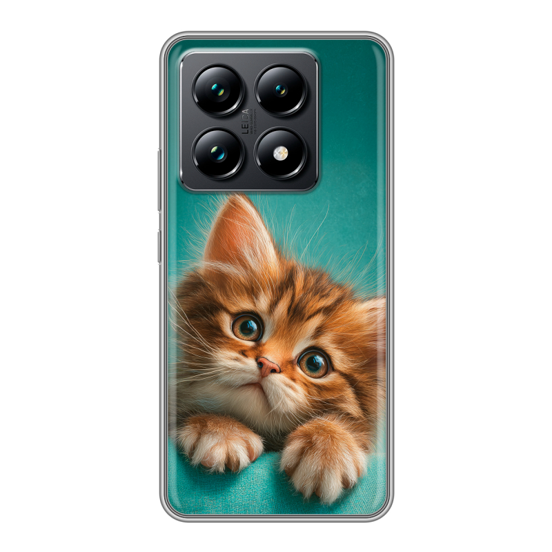 Силиконовый чехол на Xiaomi 14T Pro с принтом котенок Силиконовый чехол на Xiaomi 14T Pro с принтом котенок