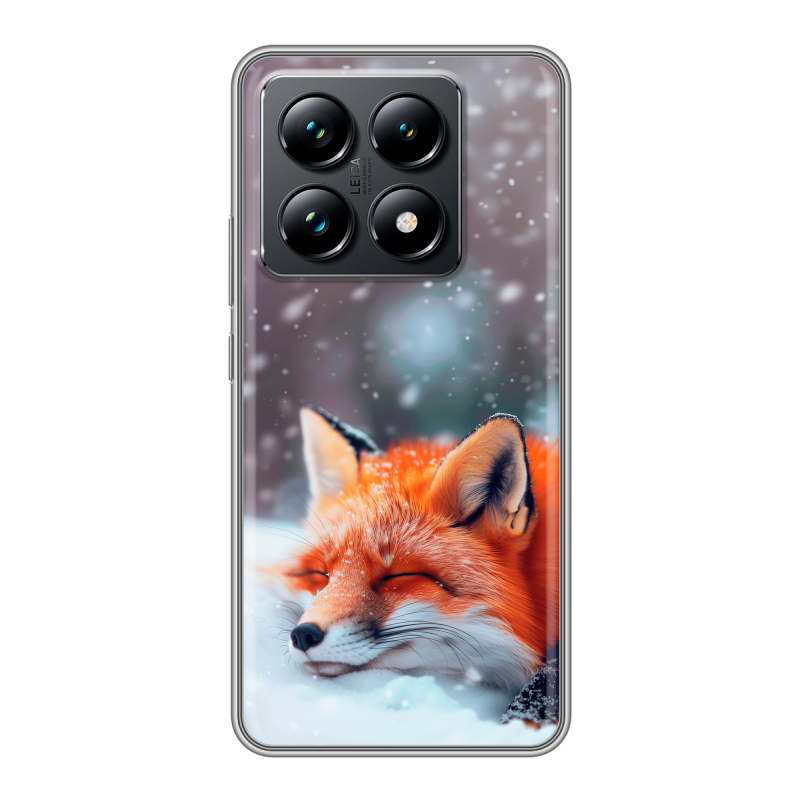Силиконовый чехол на Xiaomi 14T Pro с принтом лиса Силиконовый чехол на Xiaomi 14T Pro с принтом лиса