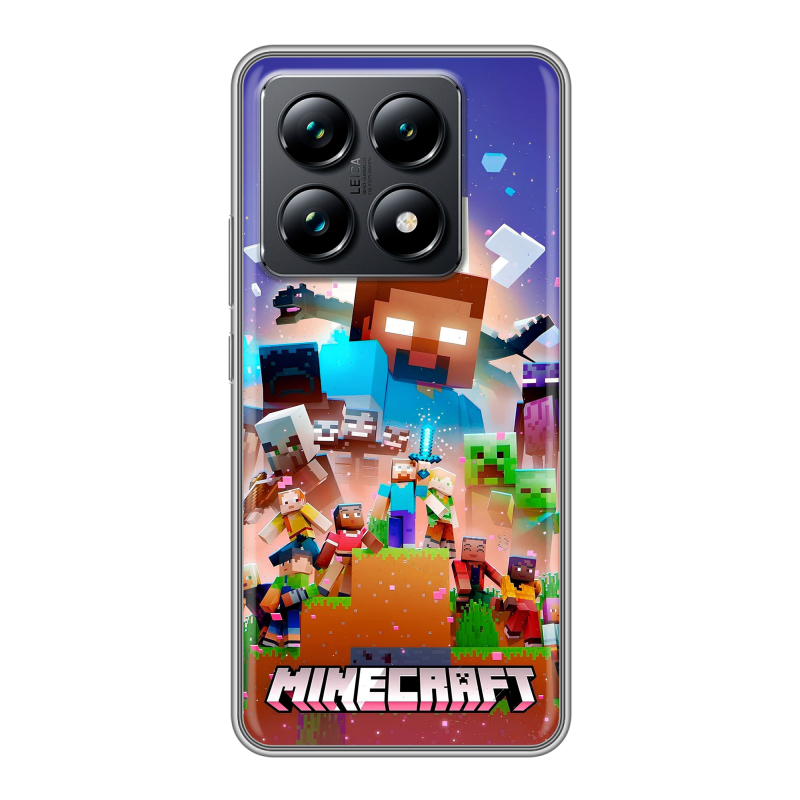 Силиконовый чехол на Xiaomi 14T Pro с принтом Майнкрафт Minecraft Силиконовый чехол на Xiaomi 14T Pro с принтом Майнкрафт Minecraft