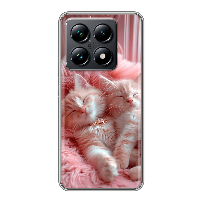 Силиконовый чехол на Xiaomi 14T Pro с принтом котята котики Силиконовый чехол на Xiaomi 14T Pro с принтом котята котики