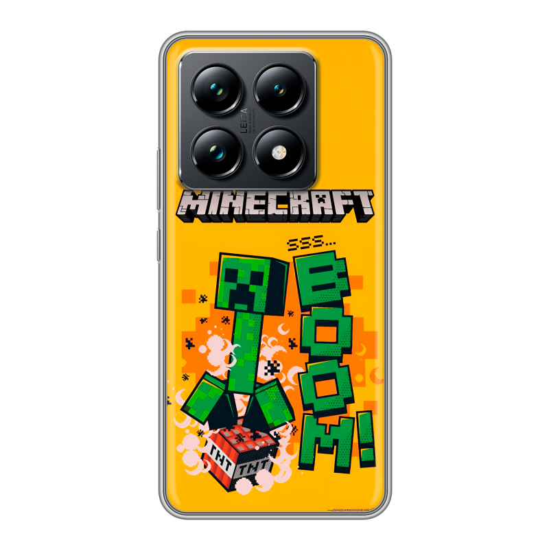 Силиконовый чехол на Xiaomi 14T Pro с принтом Майнкрафт Minecraft Силиконовый чехол на Xiaomi 14T Pro с принтом Майнкрафт Minecraft