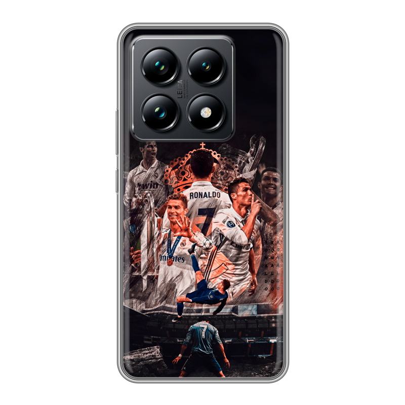 Силиконовый чехол на Xiaomi 14T Pro с принтом Реал Роналдо Real Ronaldo Силиконовый чехол на Xiaomi 14T Pro с принтом Реал Роналдо Real Ronaldo