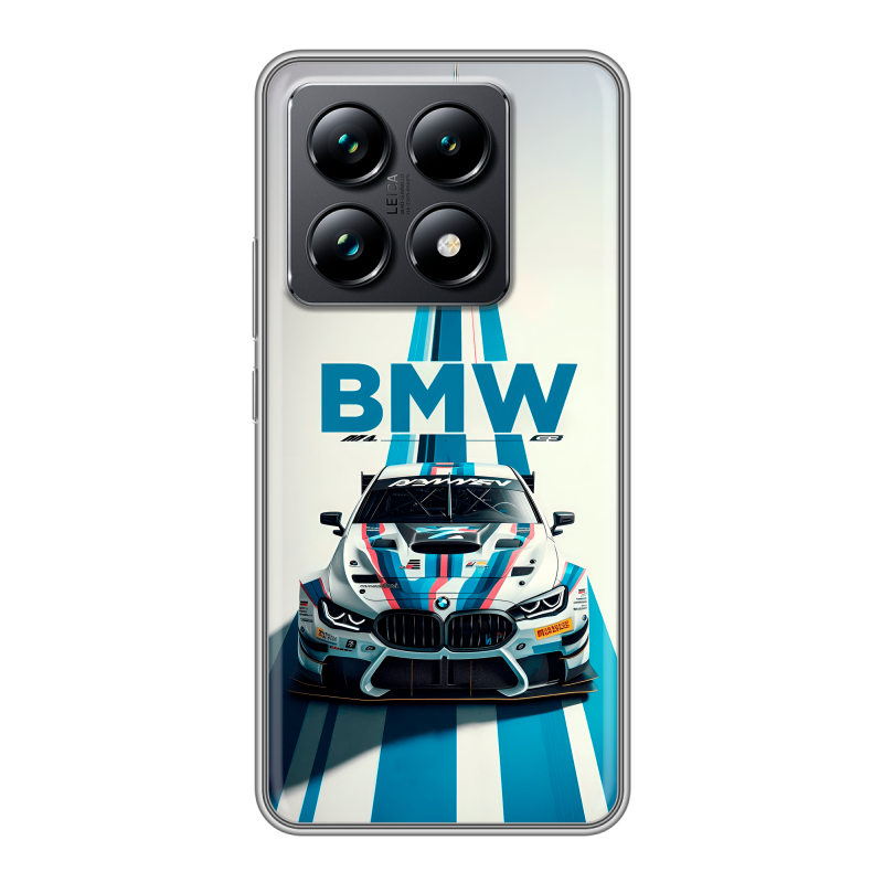 Силиконовый чехол на Xiaomi 14T Pro с принтом БМВ BMW Силиконовый чехол на Xiaomi 14T Pro с принтом БМВ BMW
