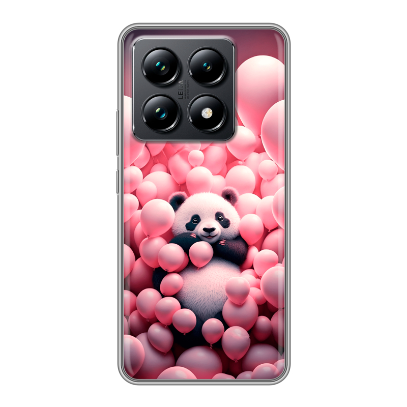 Силиконовый чехол на Xiaomi 14T Pro с принтом Панда Силиконовый чехол на Xiaomi 14T Pro с принтом Панда