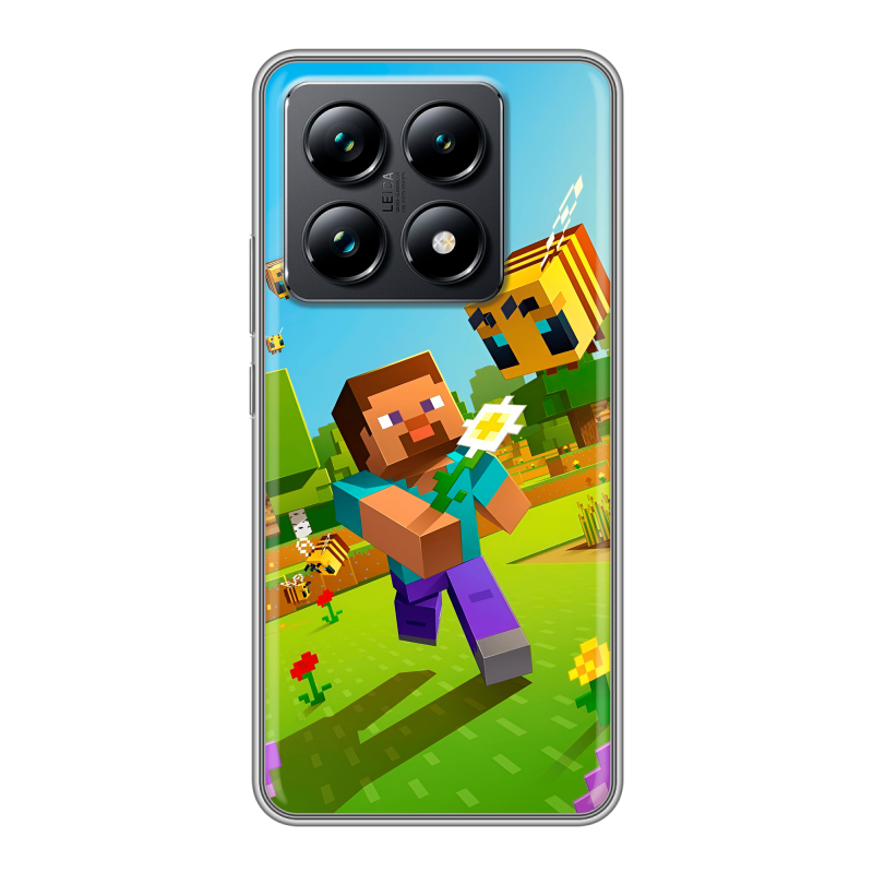 Силиконовый чехол на Xiaomi 14T Pro с принтом Майнкрафт Minecraft Силиконовый чехол на Xiaomi 14T Pro с принтом Майнкрафт Minecraft