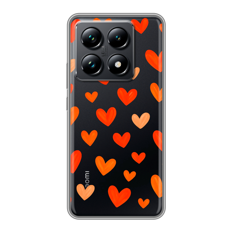 Силиконовый чехол на Xiaomi 14T Pro с принтом Сердечки Силиконовый чехол на Xiaomi 14T Pro с принтом Сердечки