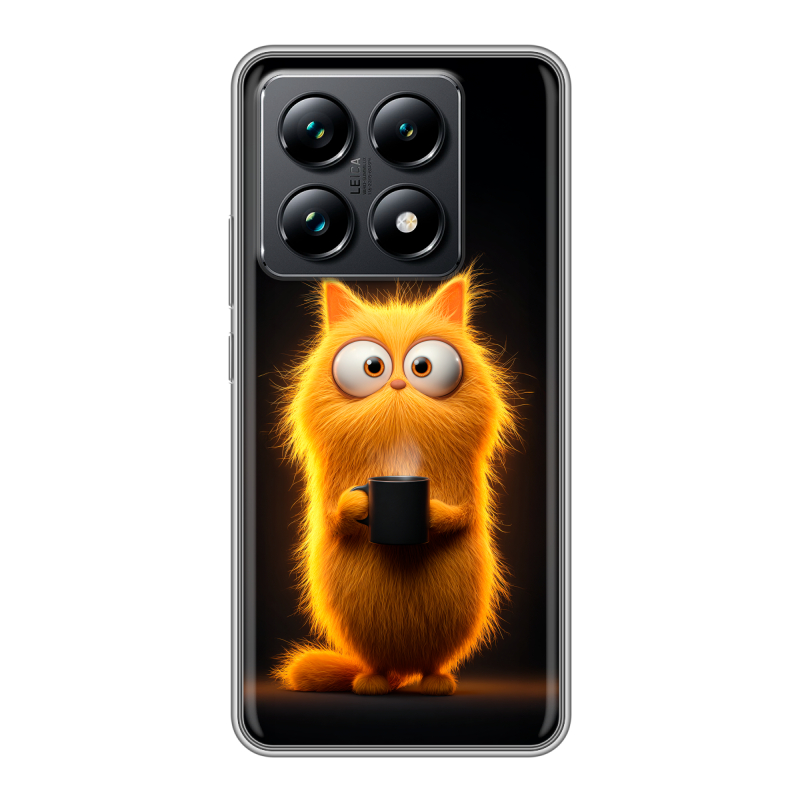 Силиконовый чехол на Xiaomi 14T Pro с принтом Смешной кот Силиконовый чехол на Xiaomi 14T Pro с принтом Смешной кот