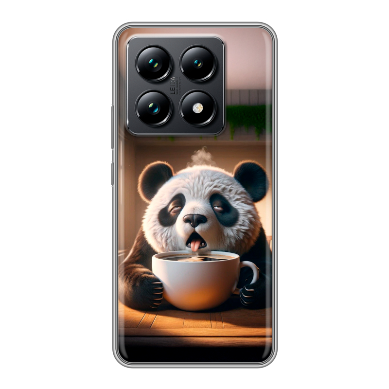 Силиконовый чехол на Xiaomi 14T Pro с принтом смешная панда Силиконовый чехол на Xiaomi 14T Pro с принтом смешная панда