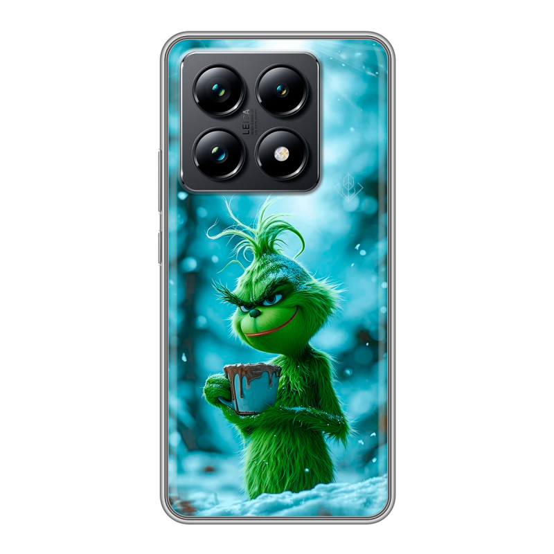 Силиконовый чехол на Xiaomi 14T Pro с принтом Новый год гринч Силиконовый чехол на Xiaomi 14T Pro с принтом Новый год гринч