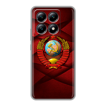 Силиконовый чехол на Xiaomi 14T с принтом Герб СССР Силиконовый чехол на Xiaomi 14T с принтом Герб СССР