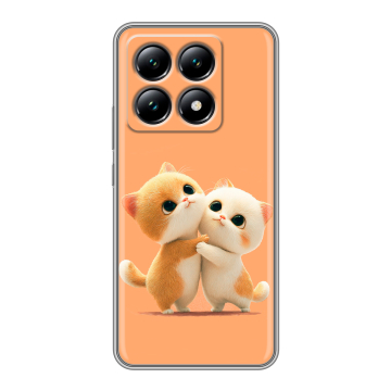 Силиконовый чехол на Xiaomi 14T с принтом Милые котики Силиконовый чехол на Xiaomi 14T с принтом Милые котики