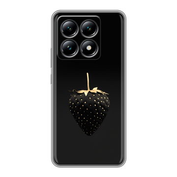 Силиконовый чехол на Xiaomi 14T с принтом Черная клубника