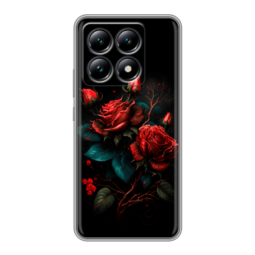 Силиконовый чехол на Xiaomi 14T с принтом Розы красные