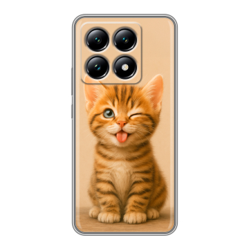 Силиконовый чехол на Xiaomi 14T с принтом котенок