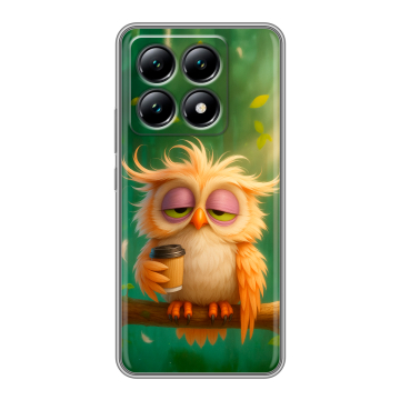 Силиконовый чехол на Xiaomi 14T с принтом сова