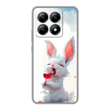 Силиконовый чехол на Xiaomi 14T с принтом кролик зайчик