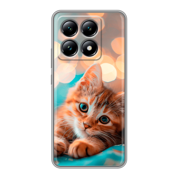 Силиконовый чехол на Xiaomi 14T с принтом котик