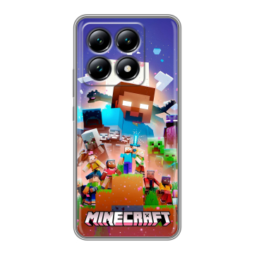 Силиконовый чехол на Xiaomi 14T с принтом Майнкрафт Minecraft