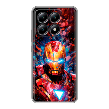Силиконовый чехол на Xiaomi 14T с принтом Железный человек Ironman