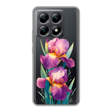 Силиконовый чехол на Xiaomi 14T с принтом Цветы орхидеи