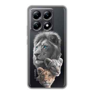 Силиконовый чехол на Xiaomi 14T с принтом Львы