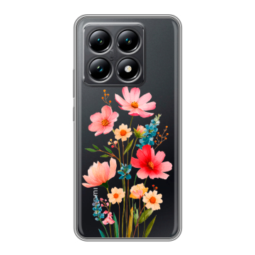 Силиконовый чехол на Xiaomi 14T с принтом Цветы
