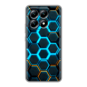 Силиконовый чехол на Xiaomi 14T с принтом Неоновые соты