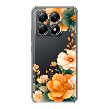 Силиконовый чехол на Xiaomi 14T с принтом Цветы принт